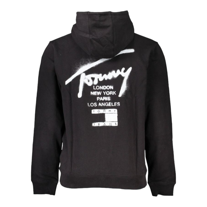 TOMMY HILFIGER BLUZA MĘSKA Z KAPTUREM TJM REG TOMMY SPRAY PAINT HOODIE CZARNA DM0DM17793 BDS