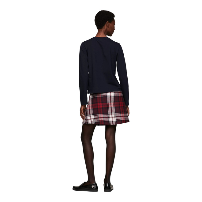 TOMMY HILFIGER KOSZULKA DAMSKA Z DŁUGIM RĘKAWEM REG HILFIGER SCRIPT C-NK LS GRANATOWA WW0WW40292 DW5