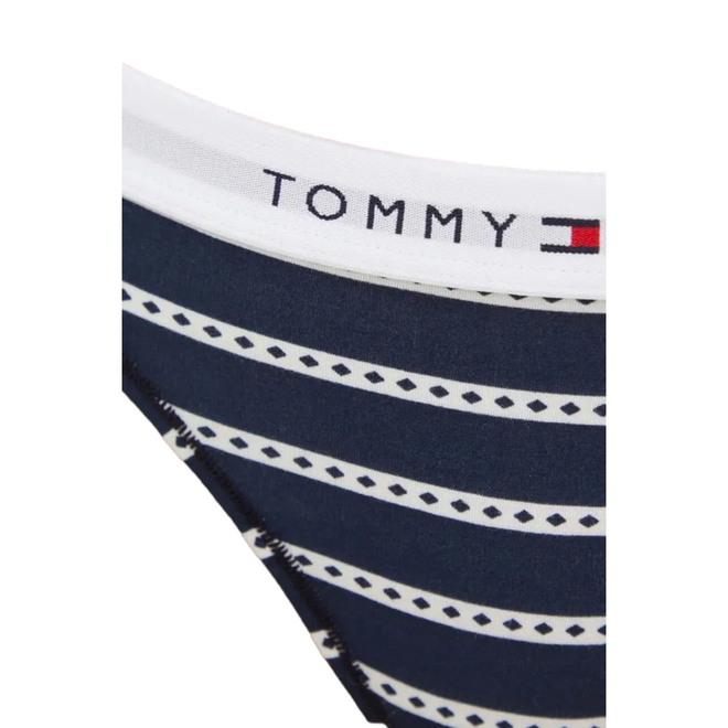 TOMMY HILFIGER STRINGI DAMSKIE MAJTKI 1P GRANATOWO-BIAŁE UW0UW04547 04O