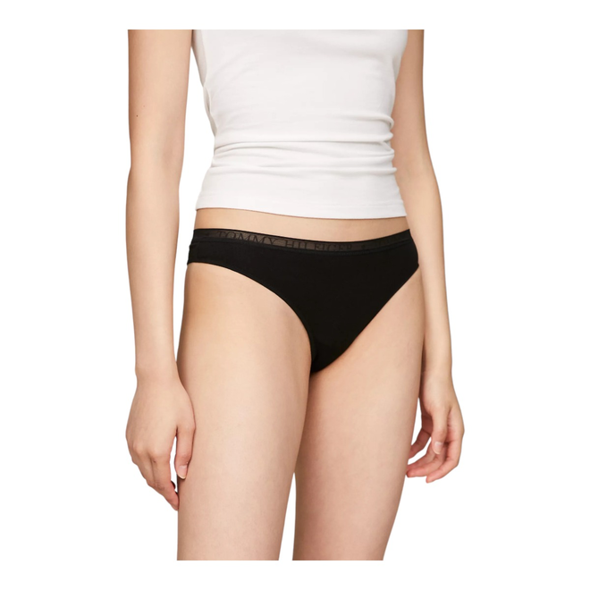 TOMMY HILFIGER STRINGI DAMSKIE MAJTKI LACE THONG (EXT SIZES) 3P CZARNE/BIAŁE/BEŻOWE UW0UW04890 0XY