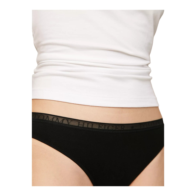 TOMMY HILFIGER STRINGI DAMSKIE MAJTKI LACE THONG (EXT SIZES) 3P CZARNE/BIAŁE/BEŻOWE UW0UW04890 0XY