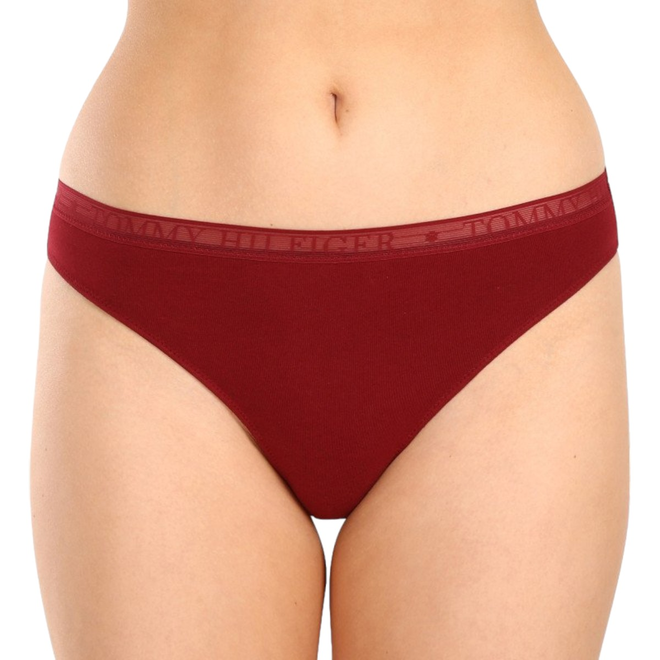 TOMMY HILFIGER STRINGI DAMSKIE MAJTKI LACE THONG (EXT SIZES) 3P GRANATOWE/BIAŁE/BORDOWE UW0UW04890 0U4