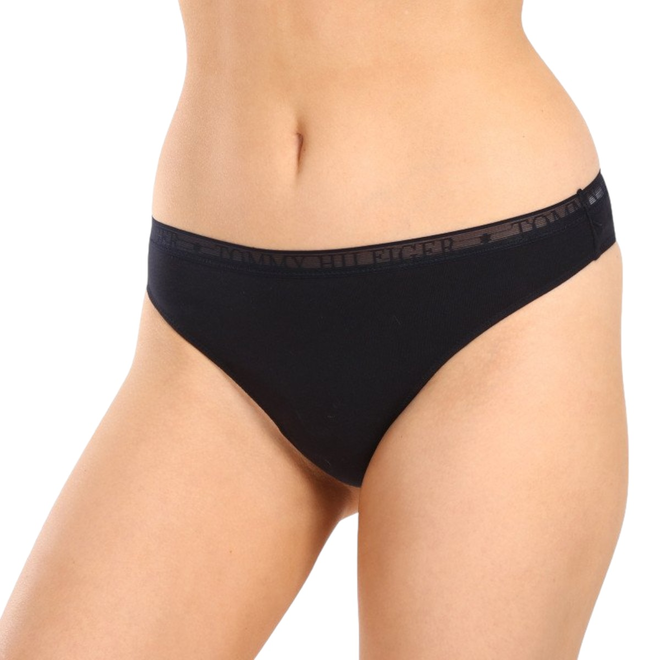 TOMMY HILFIGER STRINGI DAMSKIE MAJTKI LACE THONG (EXT SIZES) 3P GRANATOWE/BIAŁE/BORDOWE UW0UW04890 0U4