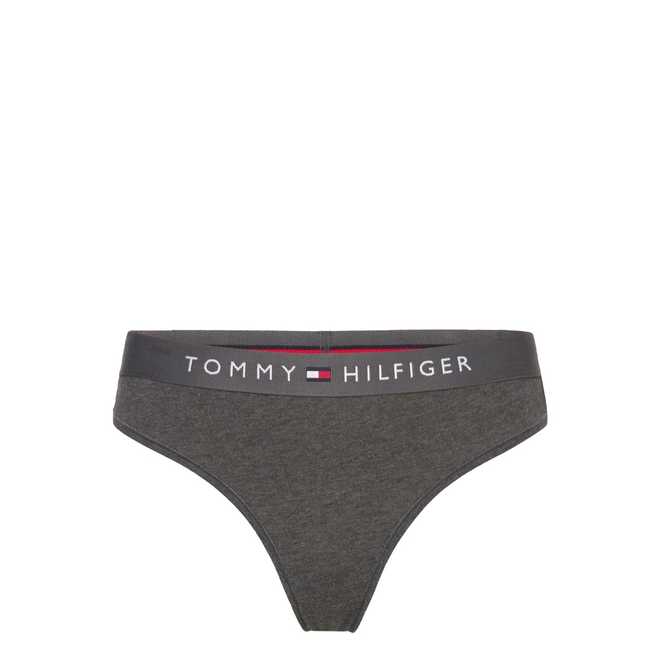 TOMMY HILFIGER STRINGI MAJTKI DAMSKIE THONG (EXT SIZES) GRAFITOWE UW0UW04146 P5Q