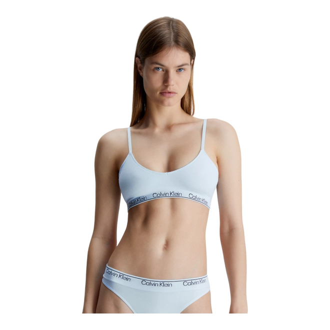 CALVIN KLEIN DAMSKI STANIK BIUSTONOSZ LGHT LINED TRIANGLE BŁĘKITNY 000QF7093E CJP