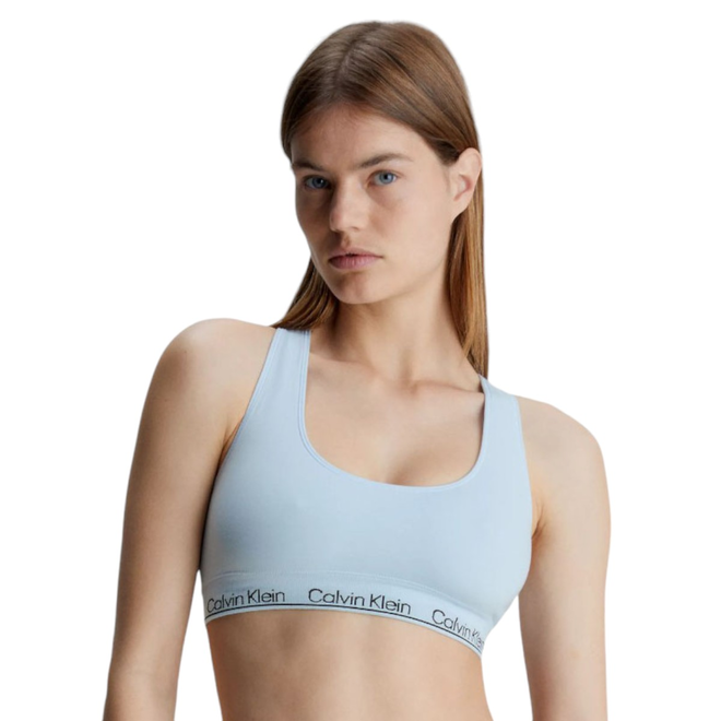 CALVIN KLEIN DAMSKI STANIK BIUSTONOSZ RACERBACK BRALETTE BŁĘKITNY 000QF7317E CJP