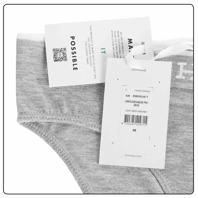 TOMMY HILFIGER BIKINI DAMSKIE MAJTKI 1P SZARE UW0UW04808 P61