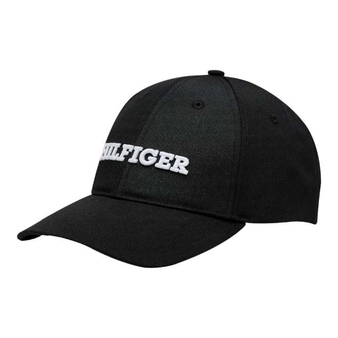 TOMMY HILFIGER CZAPKA Z DASZKIEM TH MONOTYPE CANVAS 6 PANEL CAP CZARNA AM0AM12043 BDS