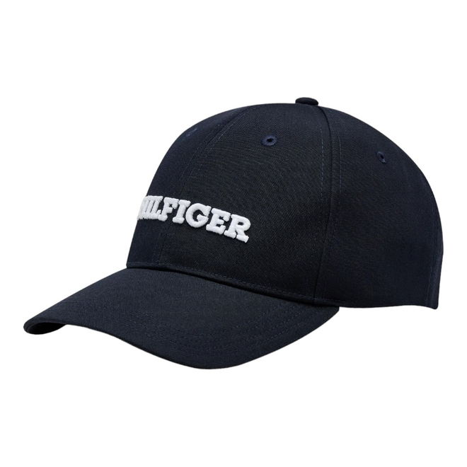 TOMMY HILFIGER CZAPKA Z DASZKIEM TH MONOTYPE CANVAS 6 PANEL CAP GRANATOWA AM0AM12043 DW6