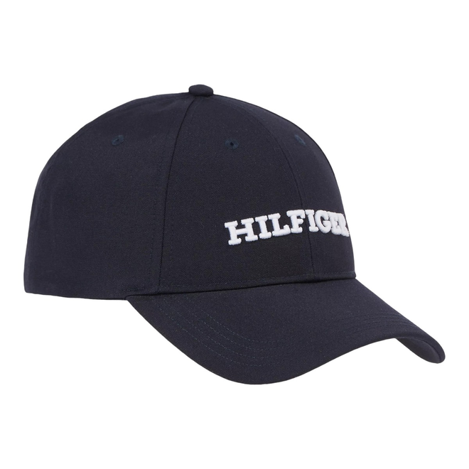 TOMMY HILFIGER CZAPKA Z DASZKIEM TH MONOTYPE CANVAS 6 PANEL CAP GRANATOWA AM0AM12043 DW6