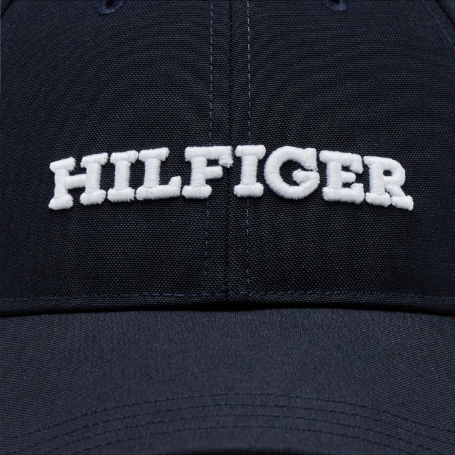 TOMMY HILFIGER CZAPKA Z DASZKIEM TH MONOTYPE CANVAS 6 PANEL CAP GRANATOWA AM0AM12043 DW6