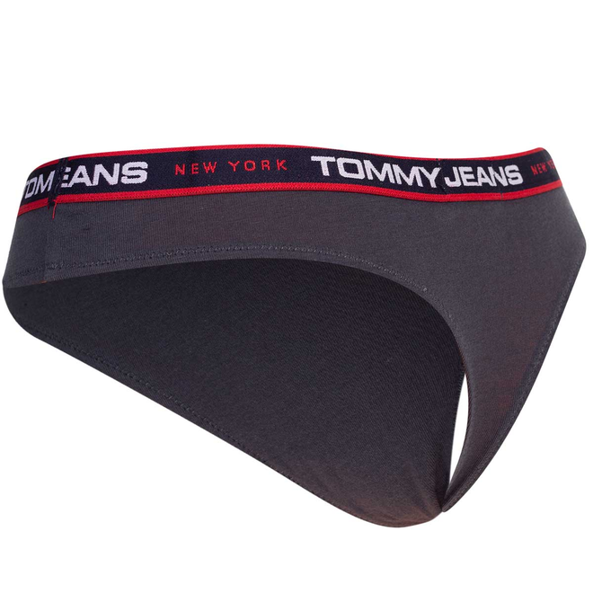 TOMMY HILFIGER STRINGI DAMSKIE MAJTKI 3P THONG CZARNE/GRAFITOWE/GRANATOWE UW0UW04709 0VA