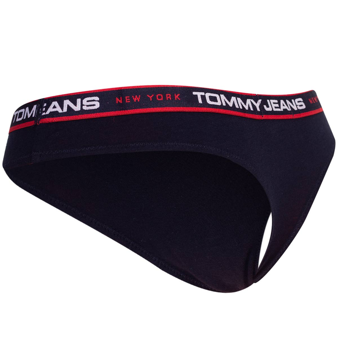 TOMMY HILFIGER STRINGI DAMSKIE MAJTKI 3P THONG CZARNE/GRAFITOWE/GRANATOWE UW0UW04709 0VA