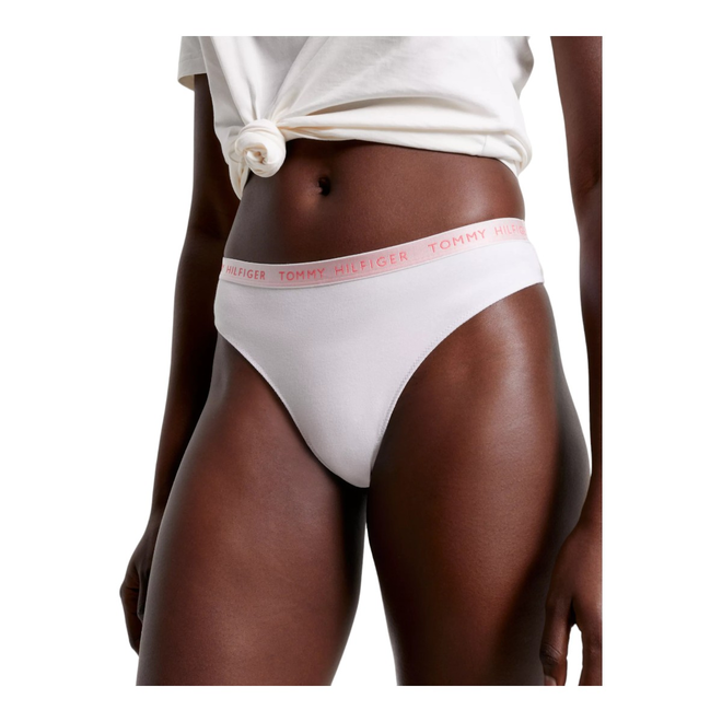 TOMMY HILFIGER STRINGI DAMSKIE MAJTKI SHINE 3 PACK THONG GIFTING GRANATOWE/BIAŁE/KORALOWE UW0UW04889 0V5