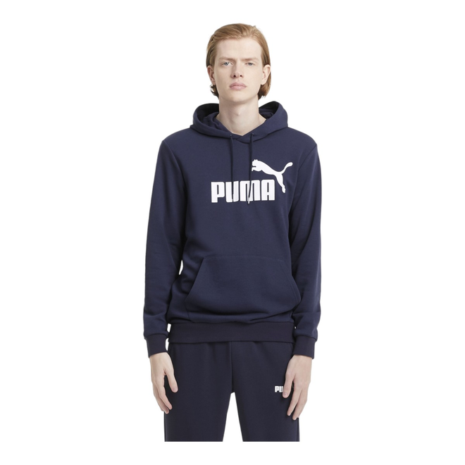 PUMA MĘSKA BLUZA DRESOWA BAWEŁNIANA Z KAPTUREM ESS BIG LOGO HOODIE GRANATOWA 586688 06