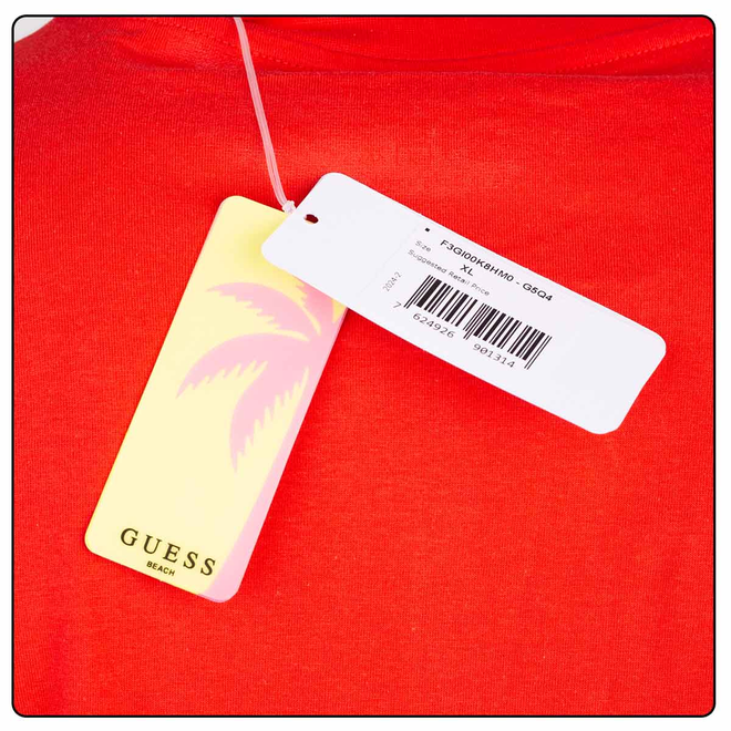 GUESS KOSZULKA MĘSKA T-SHIRT SS CN BASIC TEE CZERWONA F3GI00K8HM0 G5Q4