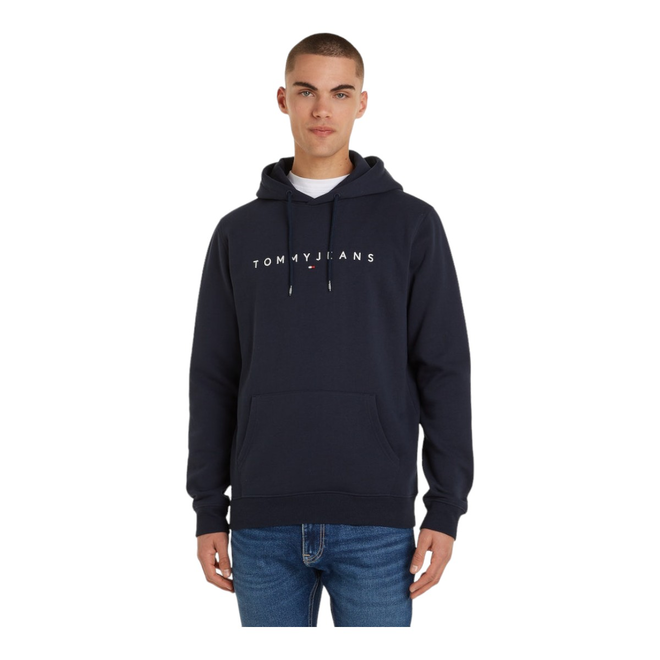 TOMMY HILFIGER BLUZA MĘSKA Z KAPTUREM TJM REG LINEAR LOGO HOODIE EXT GRANATOWA DM0DM17985 C1G