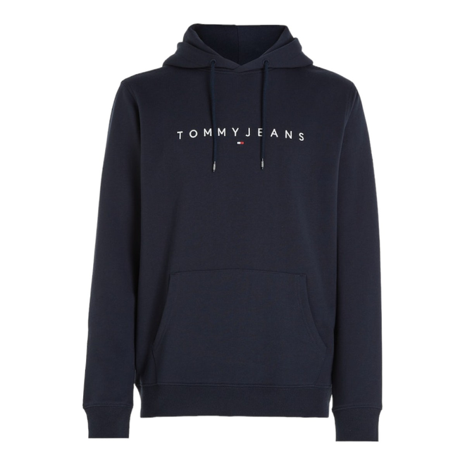 TOMMY HILFIGER BLUZA MĘSKA Z KAPTUREM TJM REG LINEAR LOGO HOODIE EXT GRANATOWA DM0DM17985 C1G