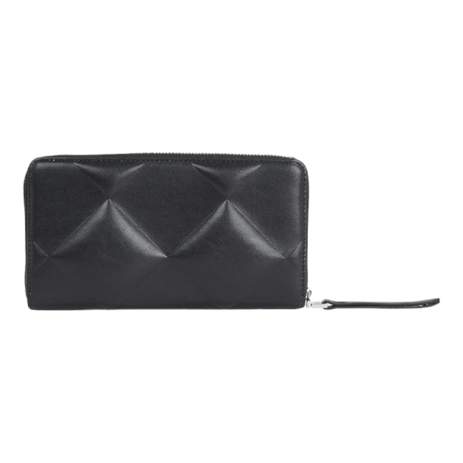 CALVIN KLEIN BEZPIECZNY PORTFEL DAMSKI QUILT LARGE ZIP AROUND WALLET CZARNY K60K611782 BEH