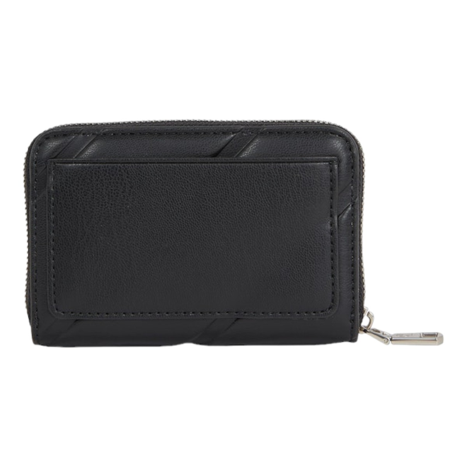 CALVIN KLEIN PORTFEL DAMSKI QUILTED MED ZIP AROUND CZARNY K60K611972 BEH