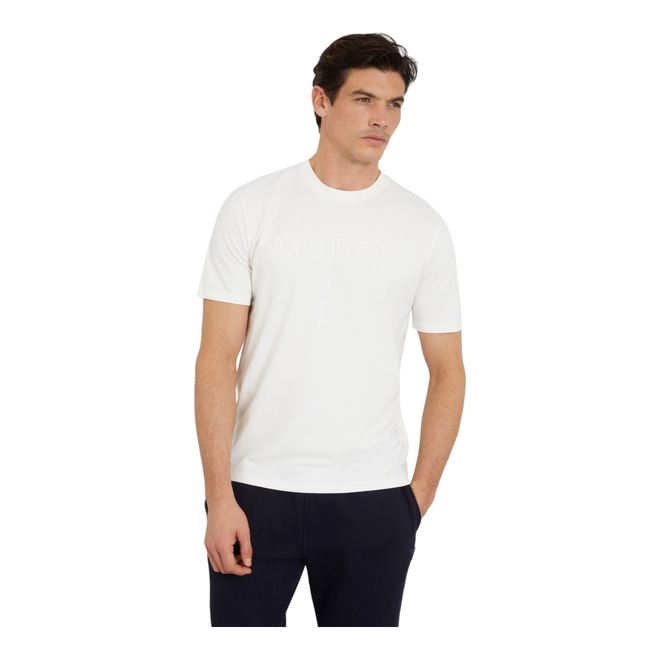 GUESS KOSZULKA MĘSKA T-SHIRT SS ALPHY T-SHIRT ECRU Z2YI11J1314 SCFY