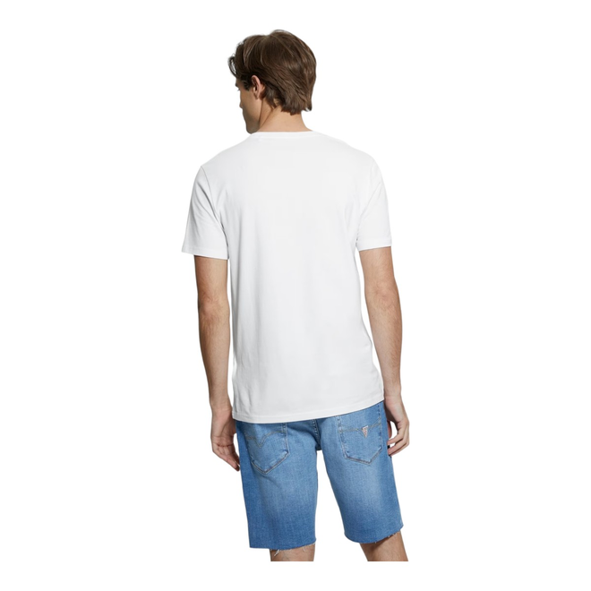 GUESS KOSZULKA MĘSKA T-SHIRT SS CN GUESS LOGO TEE BIAŁA  M4GI61J1314 G011