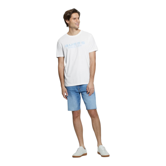 GUESS KOSZULKA MĘSKA T-SHIRT SS CN GUESS LOGO TEE BIAŁA  M4GI61J1314 G011