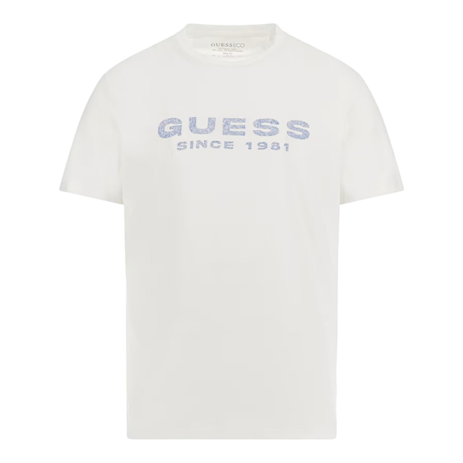 GUESS KOSZULKA MĘSKA T-SHIRT SS CN GUESS LOGO TEE BIAŁA  M4GI61J1314 G011
