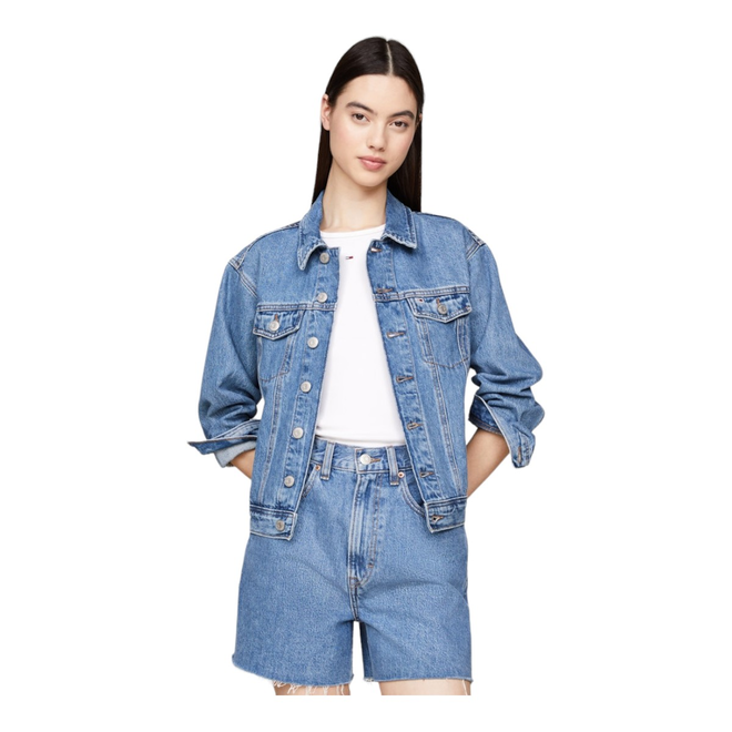 TOMMY HILFIGER DAMSKA KURTKA JEANSOWA MOM CLS JACKET BH0034 JEANS DW0DW17663 1A5