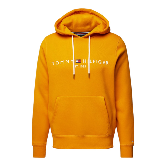 TOMMY HILFIGER OCIEPLANA BLUZA MĘSKA TOMMY LOGO HOODY POMARAŃCZOWA MW0MW11599 SG3