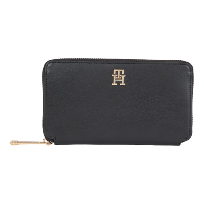 TOMMY HILFIGER PORTFEL DAMSKI ICONIC TOMMY LARGE ZA CZARNY AW0AW16009 BDS