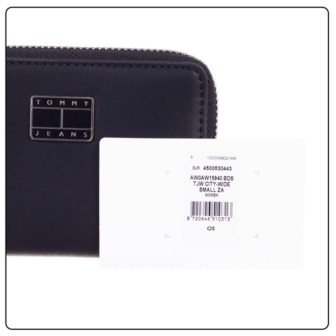 TOMMY HILFIGER PORTFEL DAMSKI TJW CITY-WIDE SMALL ZA CZARNY AW0AW15940 BDS