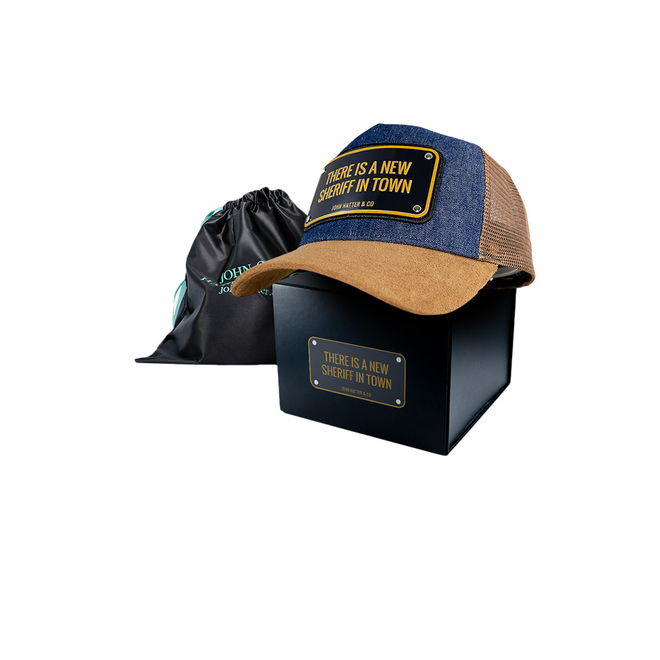 JOHN HATTER CZAPKA Z DASZKIEM BASEBALL CAP BRĄZOWA/JEANS THERE IS A NEW SHERIFF IN TOWN