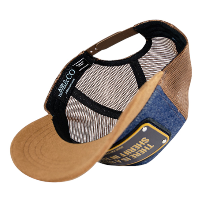 JOHN HATTER CZAPKA Z DASZKIEM BASEBALL CAP BRĄZOWA/JEANS THERE IS A NEW SHERIFF IN TOWN