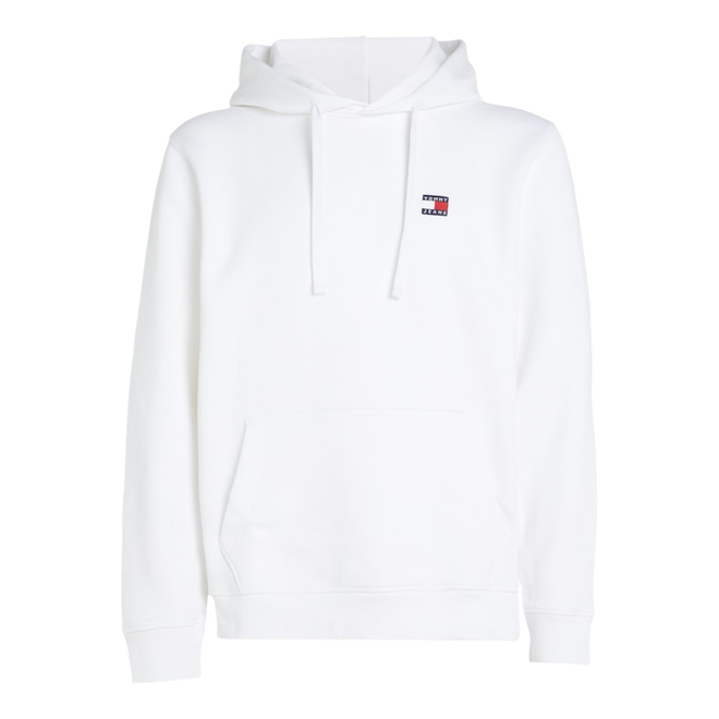 TOMMY HILFIGER BLUZA MĘSKA Z KAPTUREM TJM REG BADGE HOODIE EXT BIAŁA DM0DM17988 YBR