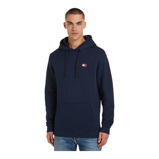 TOMMY HILFIGER BLUZA MĘSKA Z KAPTUREM TJM REG BADGE HOODIE EXT GRANATOWA DM0DM17988 C1G