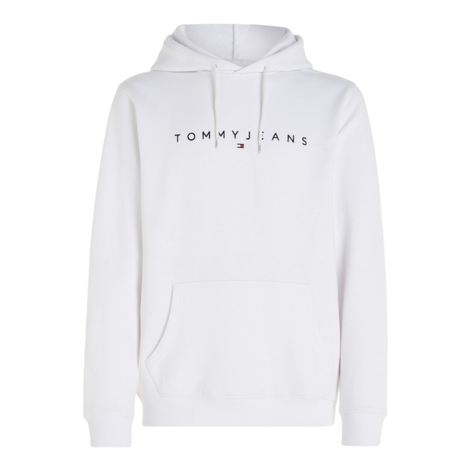 TOMMY HILFIGER BLUZA MĘSKA Z KAPTUREM TJM REG LINEAR LOGO HOODIE EXT BIAŁA DM0DM17985 YBR