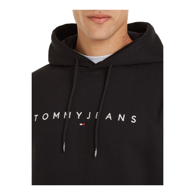 TOMMY HILFIGER BLUZA MĘSKA Z KAPTUREM TJM REG LINEAR LOGO HOODIE EXT CZARNA DM0DM17985 BDS