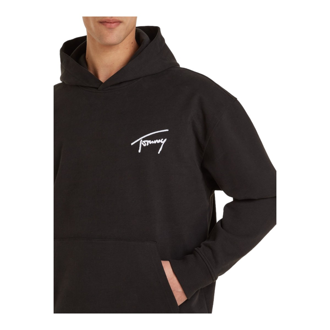 TOMMY HILFIGER BLUZA MĘSKA Z KAPTUREM TJM RLX SIGNATURE HOODIE EXT CZARNA DM0DM17990 BDS