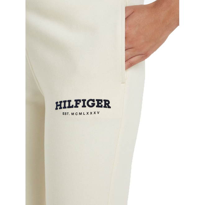 TOMMY HILFIGER DAMSKIE SPODNIE DRESOWE REG MONOTYPE FLOCK SWEATPANTS KREMOWE WW0WW41572 AEF