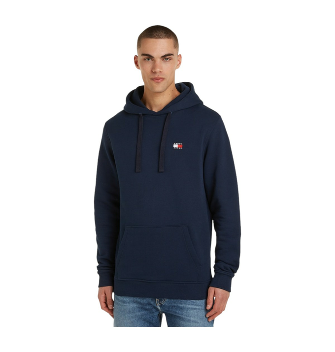 TOMMY HILFIGER MEN'S HOODED SWEATSHIRT TJM REG BADGE HOODIE EXT NAVY BLUE DM0DM17988 C1G
