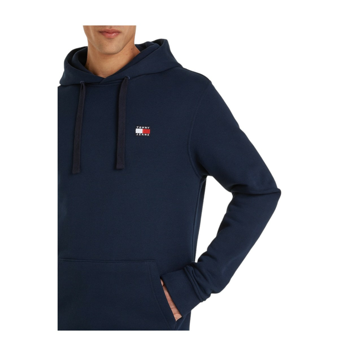 TOMMY HILFIGER MEN'S HOODED SWEATSHIRT TJM REG BADGE HOODIE EXT NAVY BLUE DM0DM17988 C1G