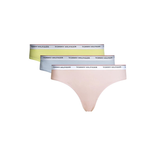 TOMMY HILFIGER BIKINI DAMSKIE MAJTKI 3 PACK BIKINI (EXT SIZES) RÓŻOWE/ŻÓŁTE/NIEBIESKIE UW0UW04895 0VQ