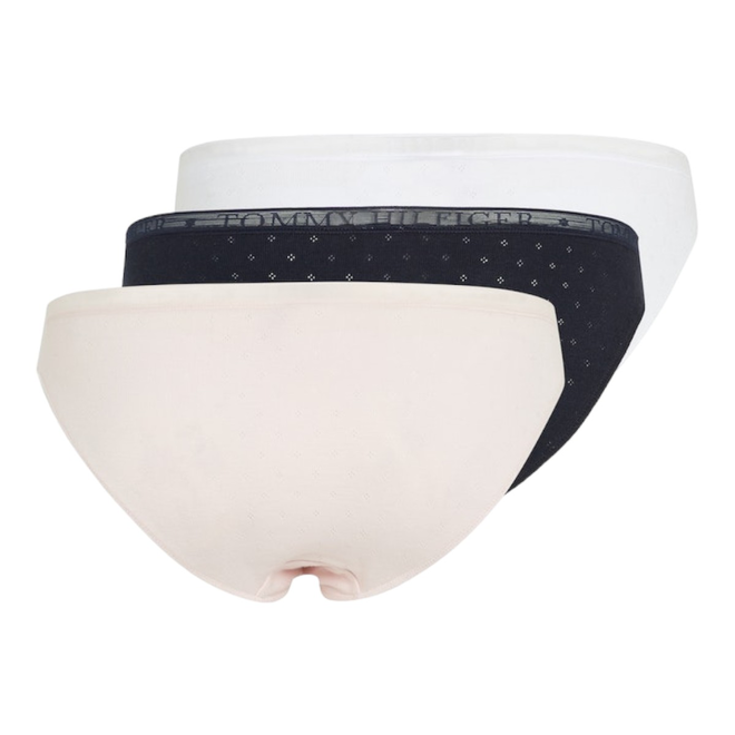 TOMMY HILFIGER BIKINI DAMSKIE MAJTKI 3P BIKINI CZARNE/BIAŁE/RÓZOWE UW0UW05284 0VR