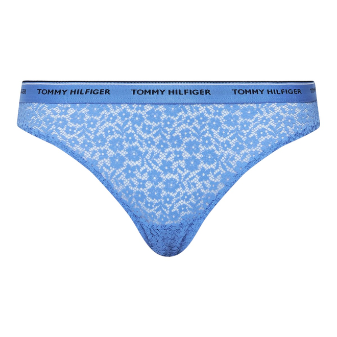 TOMMY HILFIGER BIKINI DAMSKIE MAJTKI 3P BIKINI LACE CZERWONE/ROŻOWE/NIEBIESKIE UW0UW04897 0WR