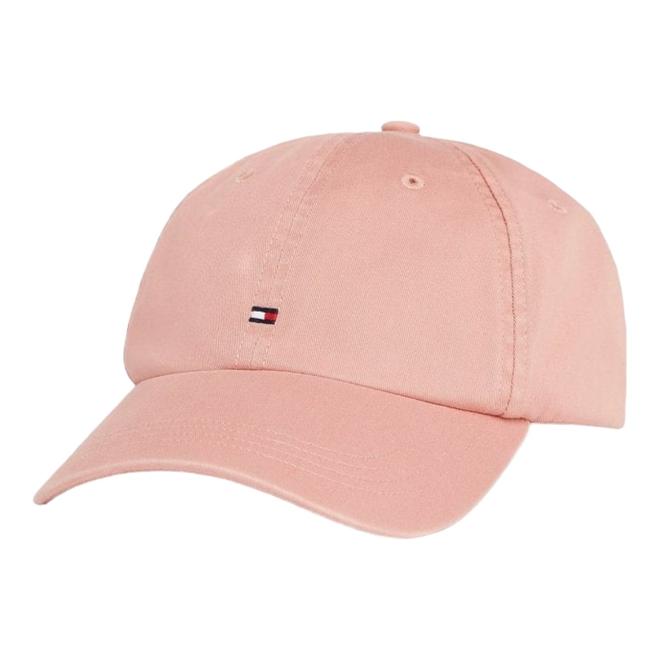 TOMMY HILFIGER CZAPKA Z DASZKIEM TH FLAG SOFT 6 PANEL CAP RÓŻOWA AM0AM12303 TJ5