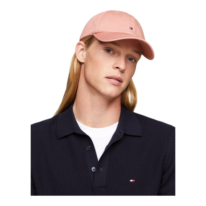 TOMMY HILFIGER CZAPKA Z DASZKIEM TH FLAG SOFT 6 PANEL CAP RÓŻOWA AM0AM12303 TJ5