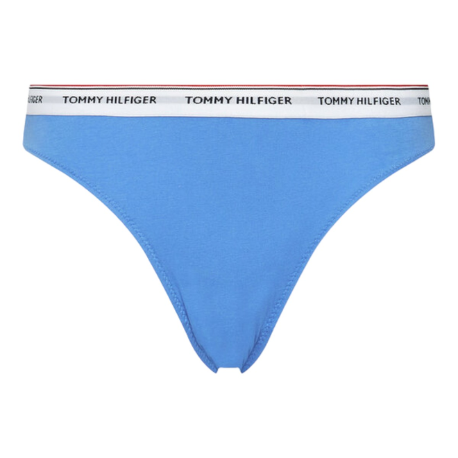 TOMMY HILFIGER STRINGI DAMSKIE MAJTKI 3 PACK THONG (EXT SIZES) CZERWONE/NIEBIESKIE/RÓŻOWE UW0UW04894 0WR