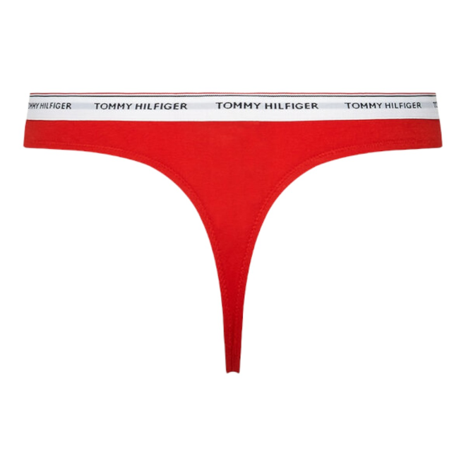 TOMMY HILFIGER STRINGI DAMSKIE MAJTKI 3 PACK THONG (EXT SIZES) CZERWONE/NIEBIESKIE/RÓŻOWE UW0UW04894 0WR