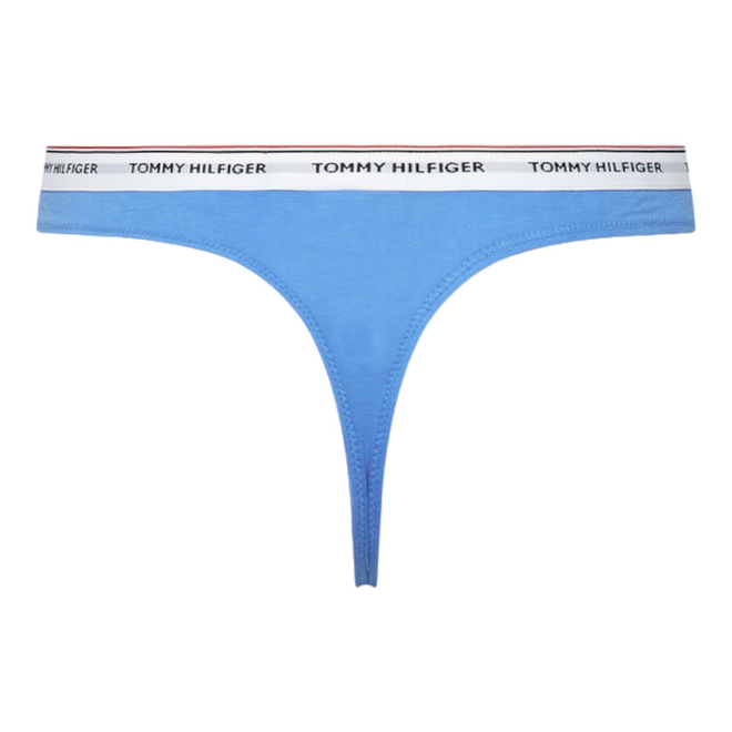 TOMMY HILFIGER STRINGI DAMSKIE MAJTKI 3 PACK THONG (EXT SIZES) CZERWONE/NIEBIESKIE/RÓŻOWE UW0UW04894 0WR